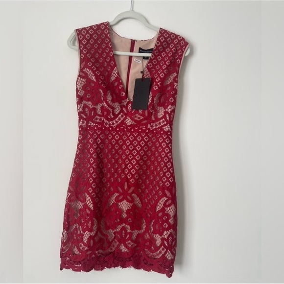 REVOLVE STYLESTALKER red feminine lace mini dress dark academia cute goth S - Picture 3 of 8